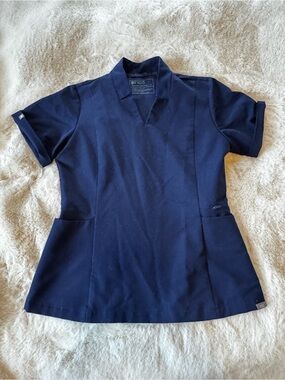 FIGS Navy Short-Sleeve Medical Scrub Top